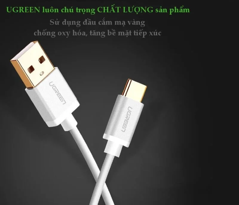 Ugreen 30505 2M màu trắng Bộ chuyển đổi USB 2.0 sang USB-C US174 — ảnh 2