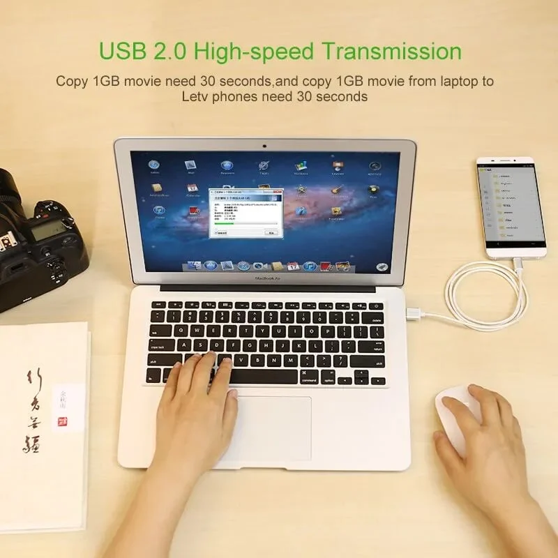 Ugreen 30508 1M màu Hồng Trắng Bộ chuyển đổi USB 2.0 sang USB-C US188