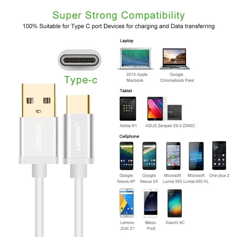 Ugreen 30509 1.5M màu Hồng Trắng Bộ chuyển đổi USB 2.0 sang USB-C US188 — ảnh 7