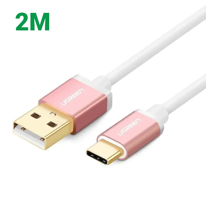 Ugreen 30510 2M màu Hồng Trắng Bộ chuyển đổi USB 2.0 sang USB-C US188
