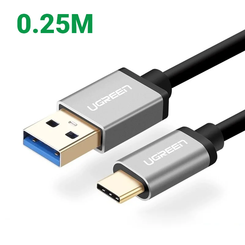 Ugreen 30531 0.25M màu Đen Cáp dữ liệu, sạc nhanh USB Type-C sang USB 3.0 US187