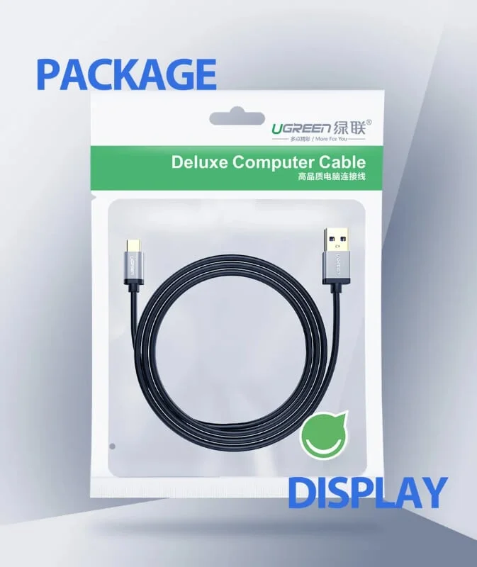 Ugreen 30533 1M màu Đen Cáp dữ liệu, sạc nhanh USB Type-C sang USB 3.0 US187 — ảnh 11