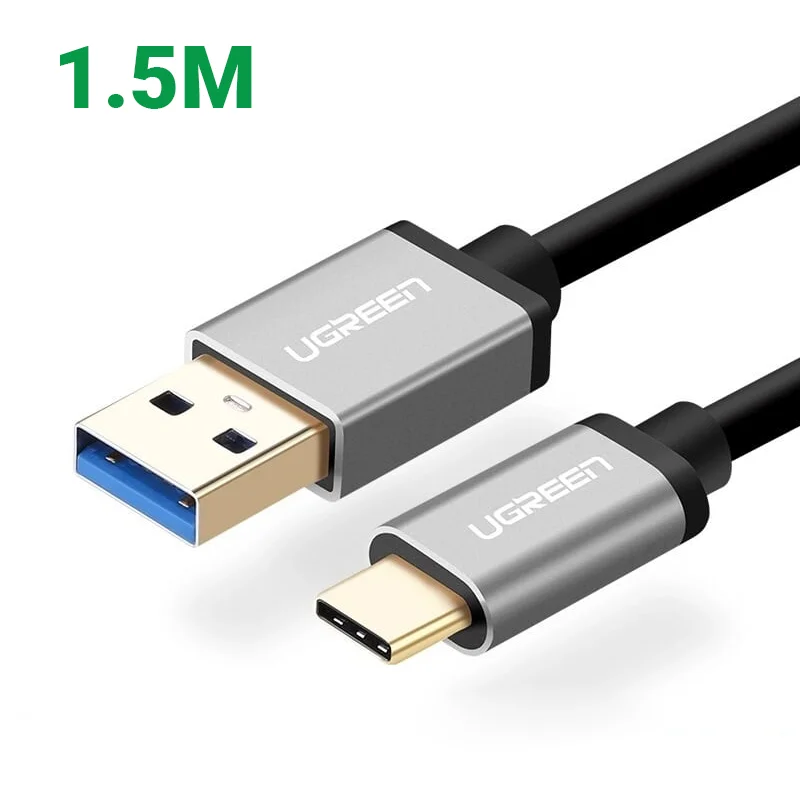 Ugreen 30534 1.5M màu Đen Cáp dữ liệu, sạc nhanh USB Type-C sang USB 3.0 US187