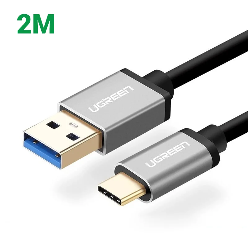 Ugreen 30535 2M màu Đen Cáp dữ liệu, sạc nhanh USB Type-C sang USB 3.0 US187