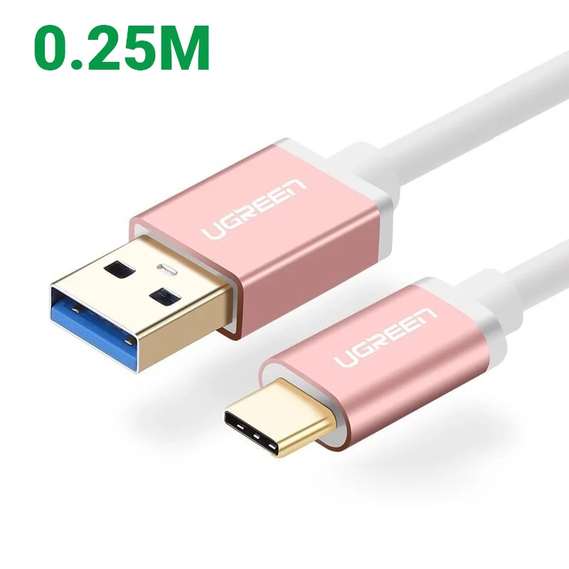 Ugreen 30536 0.25M màu Hồng Cáp USB TypeC sang USB 3.0 cao cấp US187
