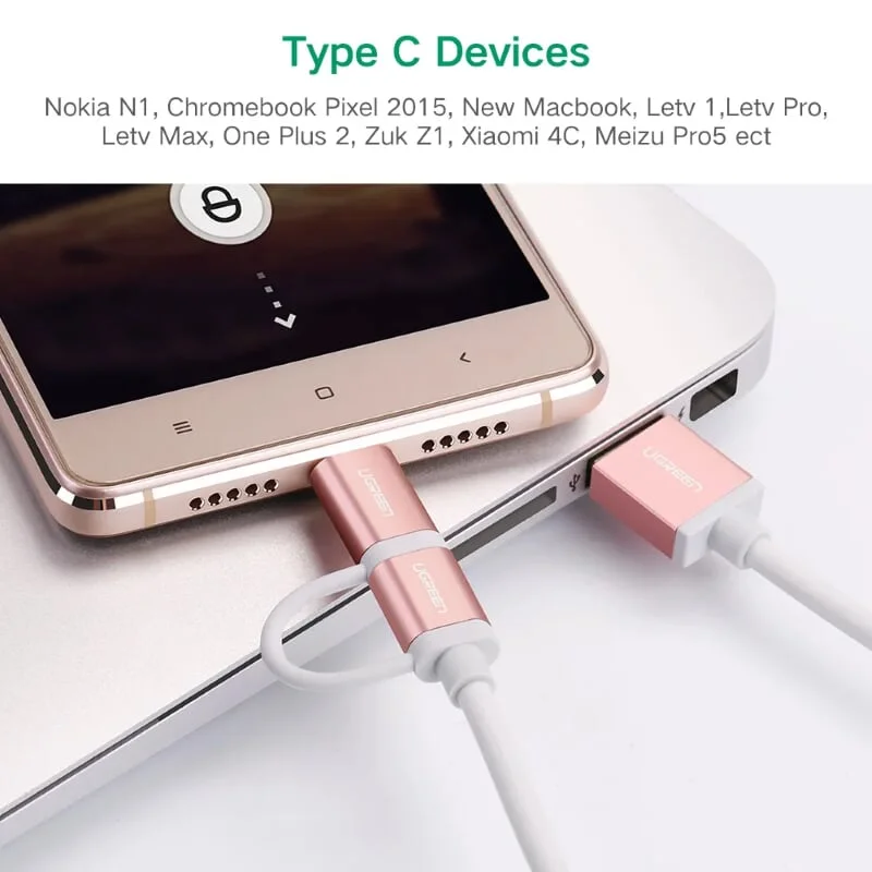 Ugreen 30542 0.5M màu Hồng Cáp USB-A sang Micro USB USB-C cao cấp US177 — ảnh 7