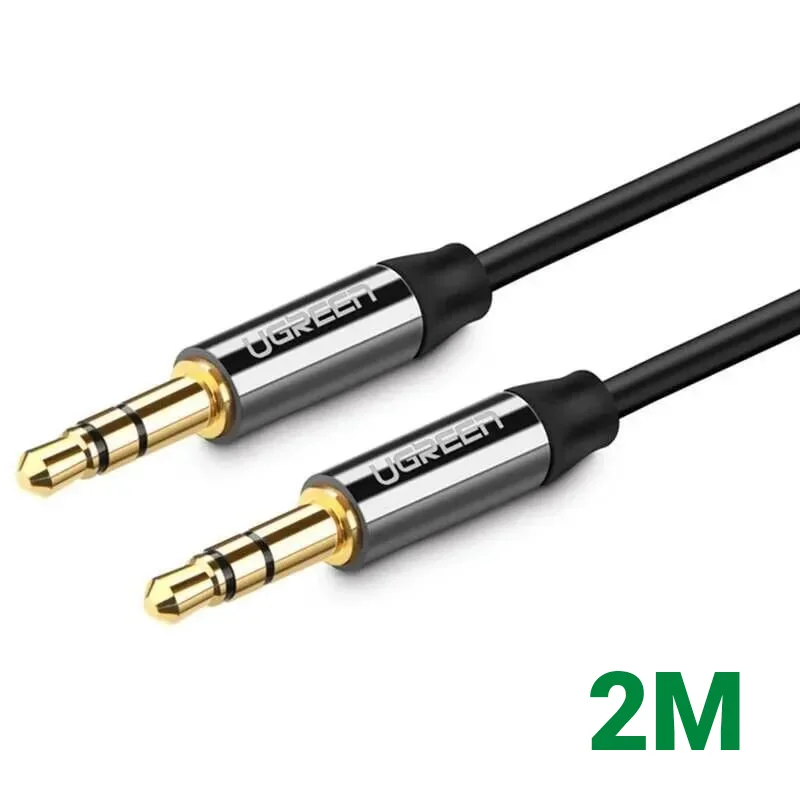 Ugreen 30554 2M màu Đen Cáp âm thanh 2 đầu 3.5mm dương mạ vàng AV139