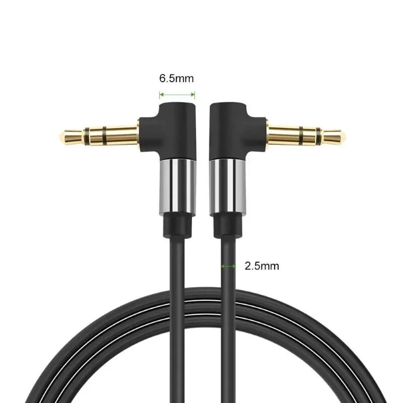 Ugreen 30559 2M màu Đen Cáp âm thanh 2 đầu 3.5mm dương 2 đầu vuông góc mạ vàng AV139 — ảnh 3