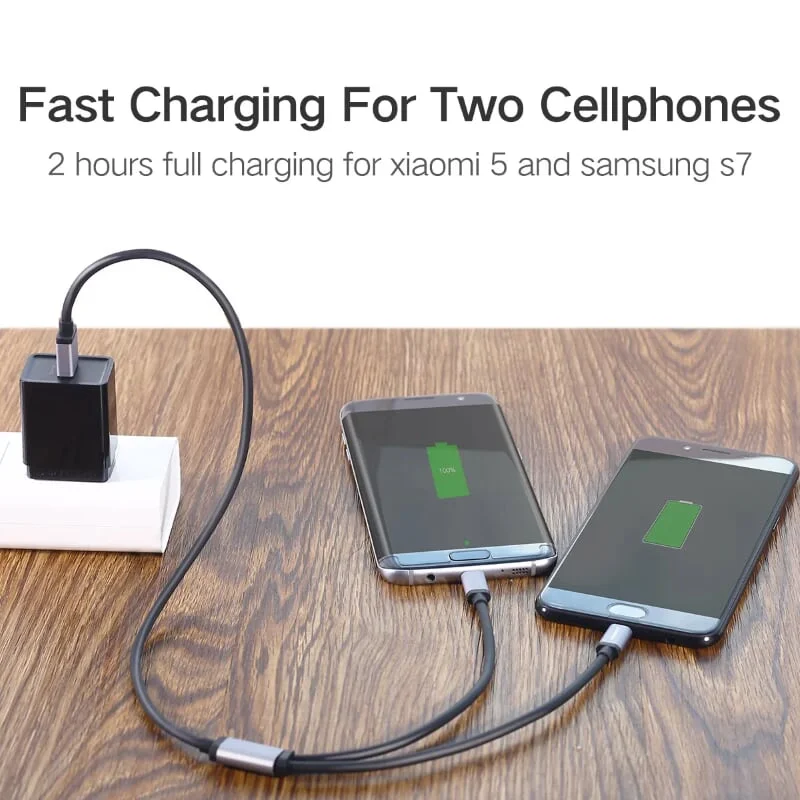 Ugreen 30571 0.5m màu xanh Cáp USB-A 2.0 sang Micro USB + USB-C US196 — ảnh 3