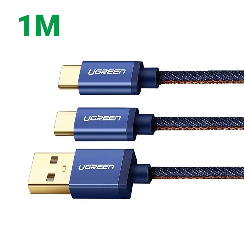 Ugreen 30572 1m màu xanh Cáp USB-A 2.0 sang Micro USB + USB-C US196