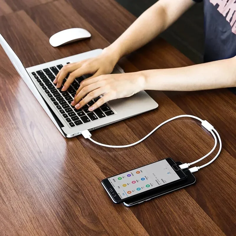 Ugreen 30577 1.5M màu Trắng Cáp USB-A sang Micro USB + USB-C cao cấp US197 — ảnh 5