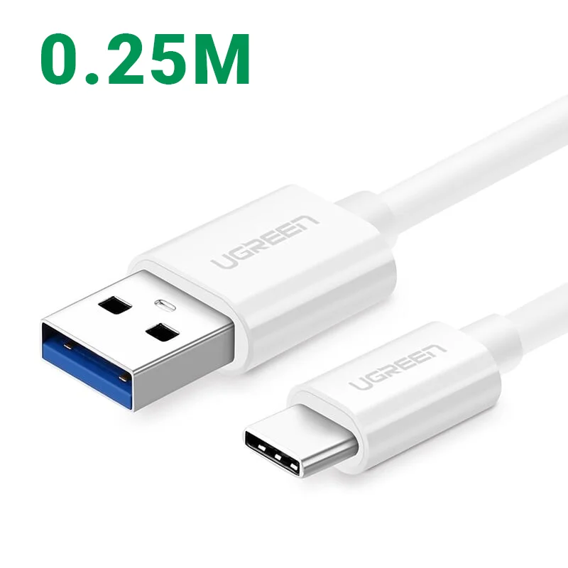 Ugreen 30621 0.25M màu Trắng Cáp USB TypeC sang USB 3.0 cáp tròn US172