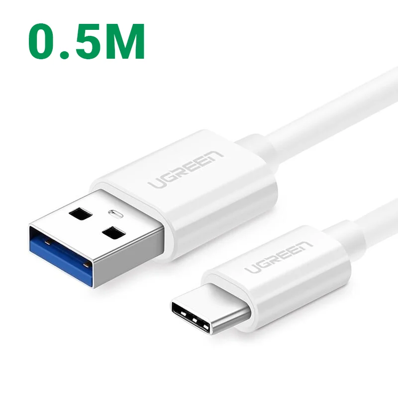 Ugreen 30622 0.5M màu Trắng Cáp USB TypeC sang USB 3.0 cáp tròn US172