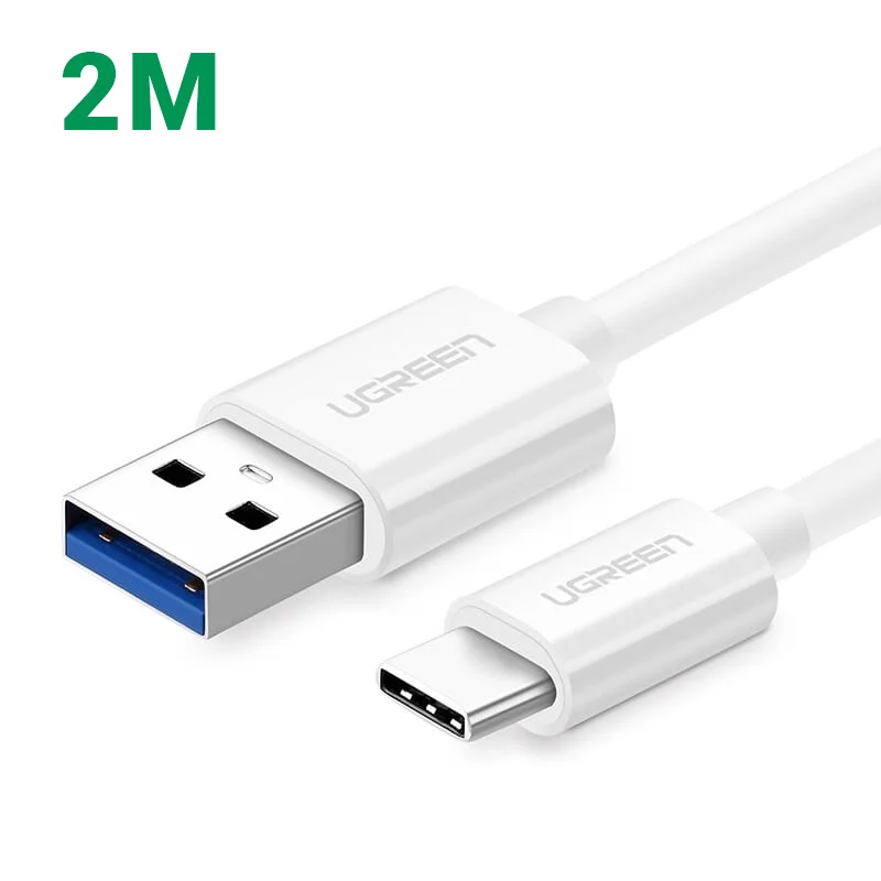 Ugreen 30625 2M màu Trắng Cáp USB TypeC sang USB 3.0 cáp tròn US172