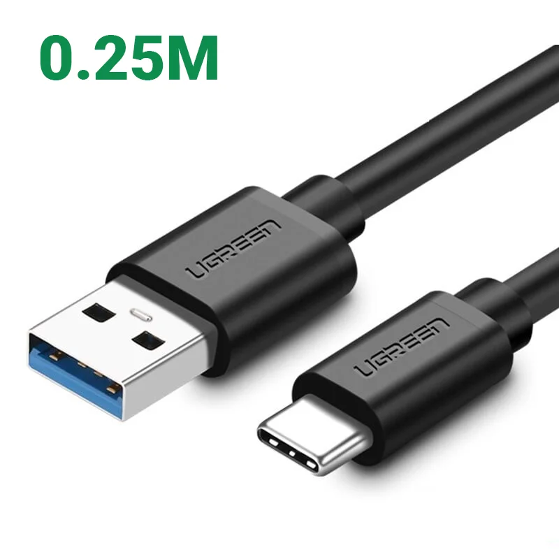 Ugreen 30626 0.25M màu Đen Cáp USB TypeC sang USB 3.0 cáp tròn US172