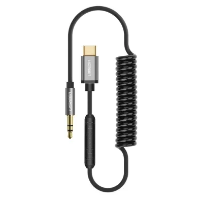 Ugreen 30634 1M màu Đen Cáp chuyển đổi Type C sang 3.5mm Audio cao cấp AV143