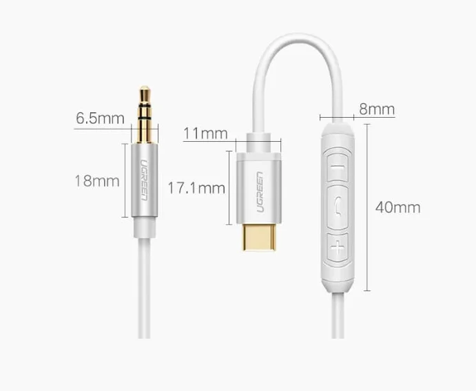 Ugreen 30634 1M màu Đen Cáp chuyển đổi Type C sang 3.5mm Audio cao cấp AV143 — ảnh 9