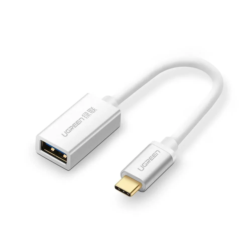 Ugreen 30645 10CM màu bạc Dây USB Type-C hỗ trợ OTG US203
