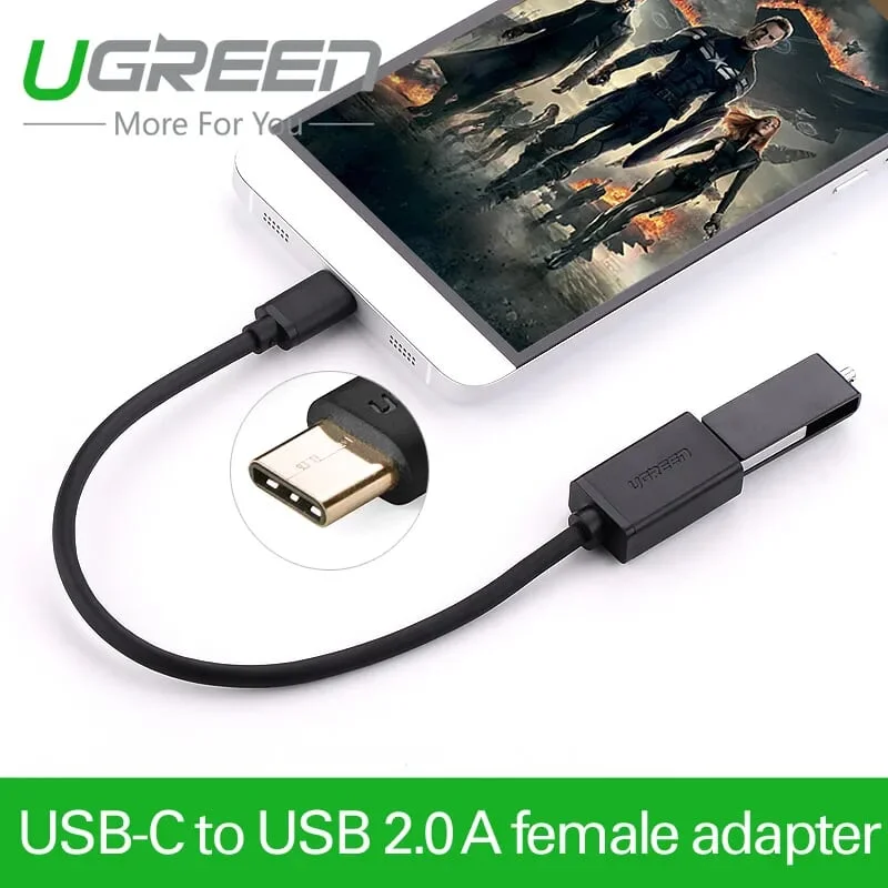 Ugreen 30646 13CM màu xám Dây USB Type-C hỗ trợ OTG US203 — ảnh 3