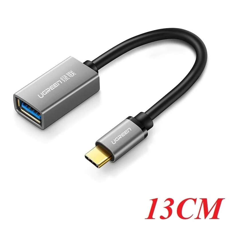Ugreen 30646 13CM màu xám Dây USB Type-C hỗ trợ OTG US203