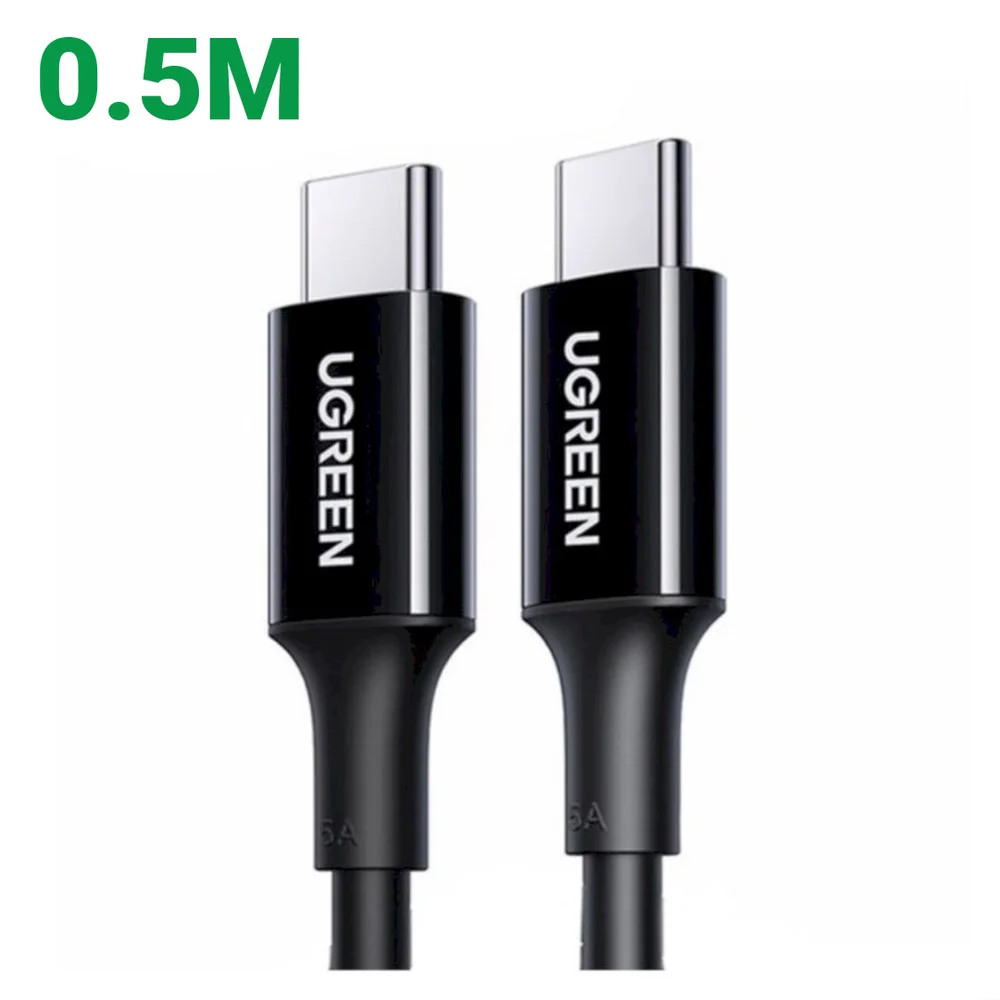 Ugreen 30700 0.5M USB-C 2.0 100W 5A Cáp sạc nhanh, truyền dữ liệu 2 đầu Type-C US300