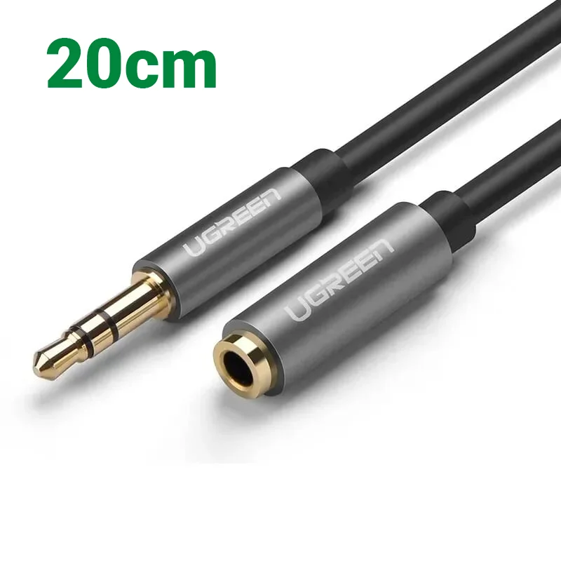 Ugreen 30746 20CM màu Đen Cáp âm thanh 3.5mm nối dài AV136 — ảnh 1