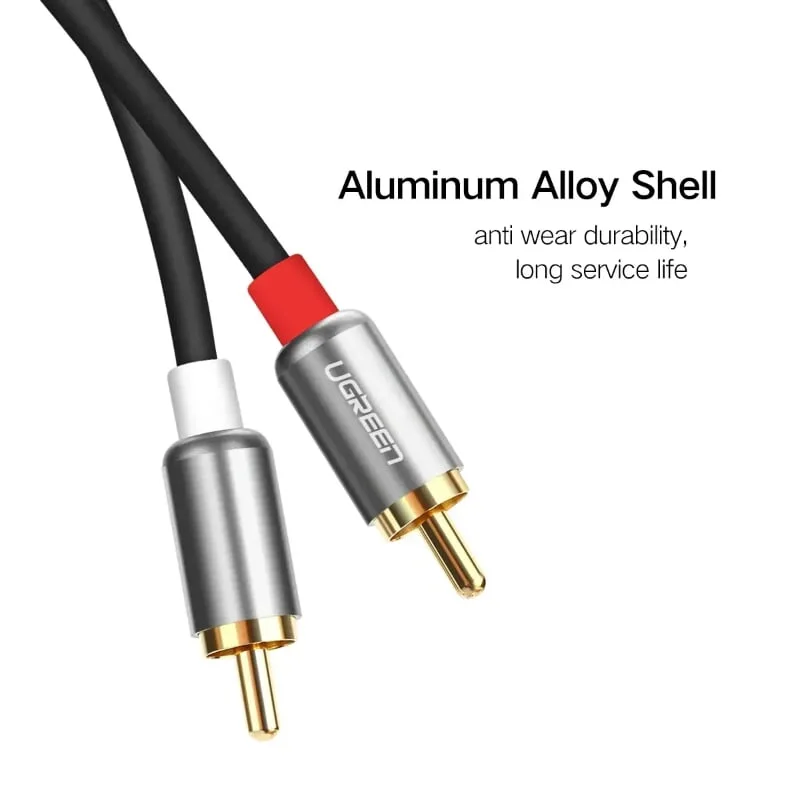 Ugreen 30804 1.5M Đen Cáp âm thanh Bông sen 2 ra 2 dương AV146 — ảnh 4
