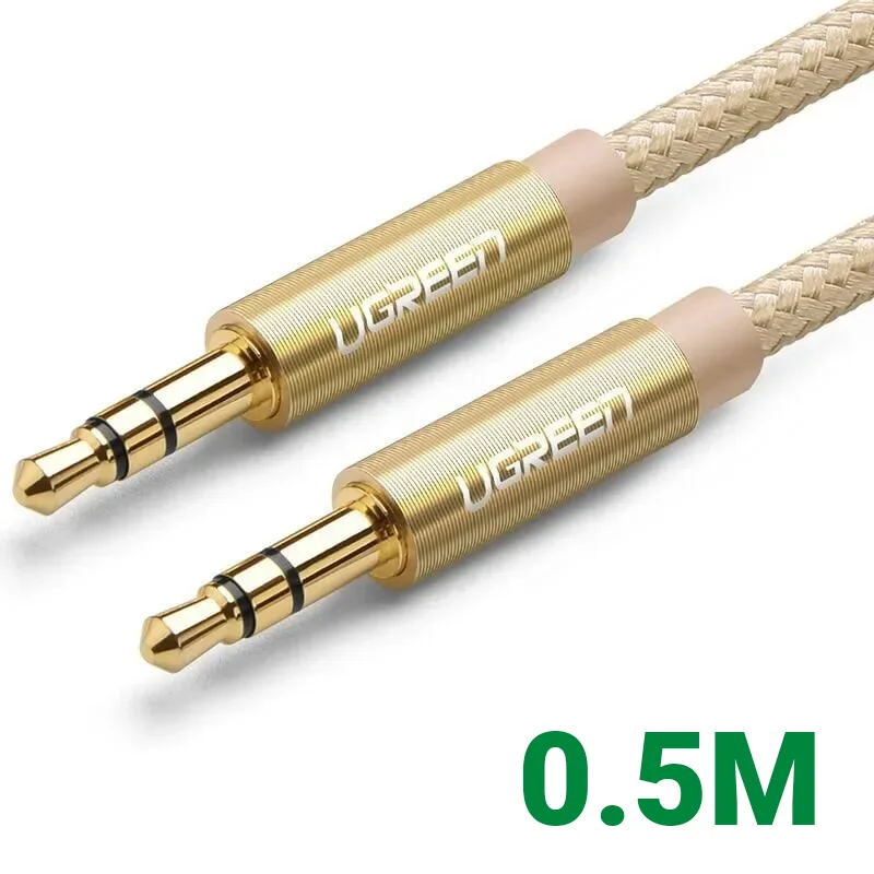 Ugreen 30808 0.5M màu Vàng Cáp âm thanh 2 đầu 3.5mm dương AV112