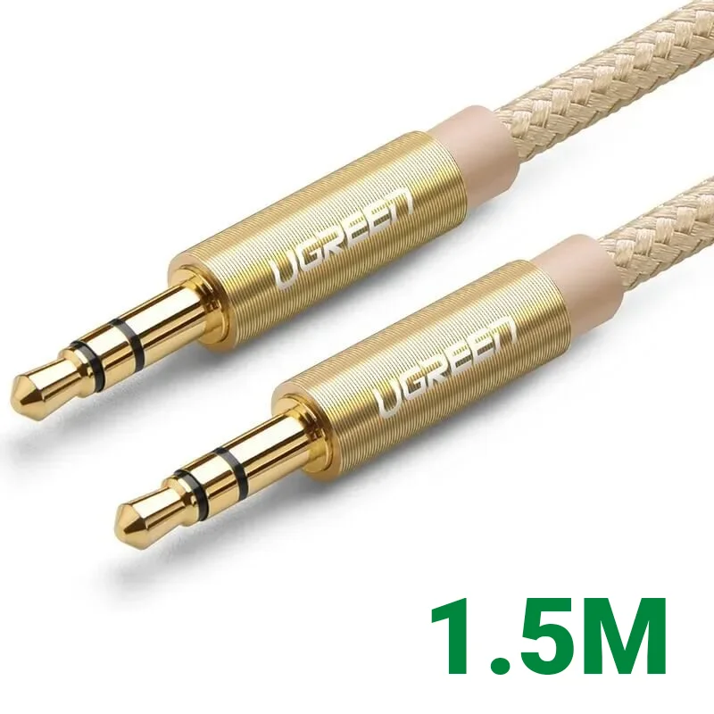 Ugreen 30810 1.5M màu Vàng Cáp âm thanh 2 đầu 3.5mm dương AV112
