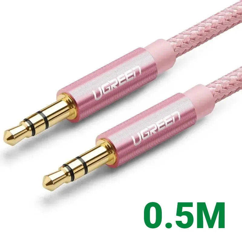 Ugreen 30813 0.5M màu Hồng Cáp âm thanh 2 đầu 3.5mm dương AV112