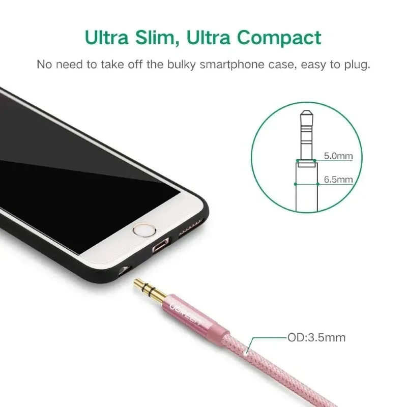 Ugreen 30814 1M màu Hồng Cáp âm thanh 2 đầu 3.5mm dương AV112 — ảnh 8