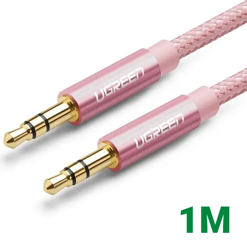 Ugreen 30814 1M màu Hồng Cáp âm thanh 2 đầu 3.5mm dương AV112