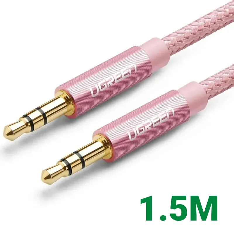 Ugreen 30815 1.5M màu Hồng Cáp âm thanh 2 đầu 3.5mm dương AV112