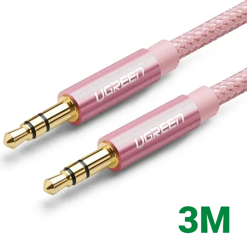 Ugreen 30817 3M màu Hồng Cáp âm thanh 2 đầu 3.5mm dương AV112