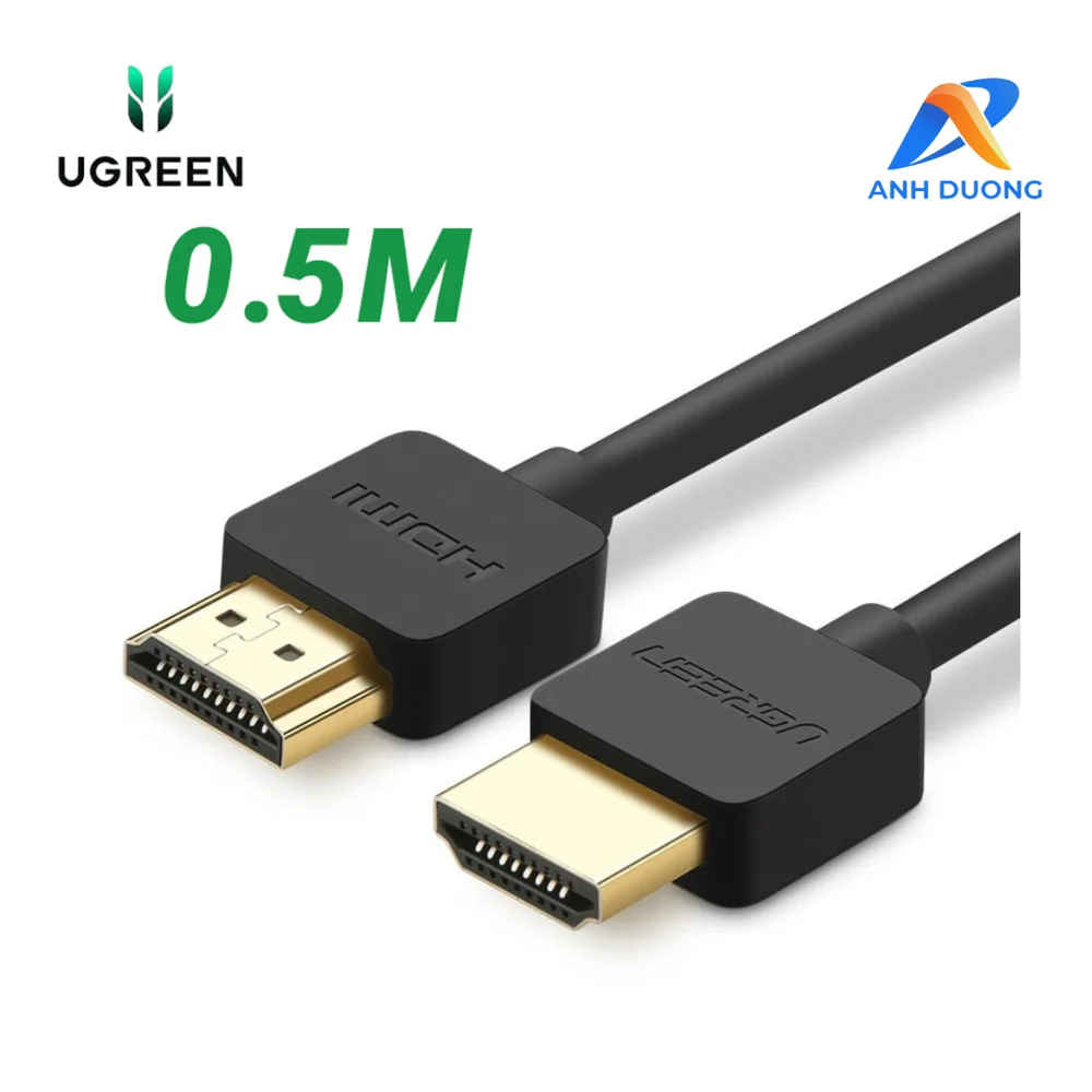 Ugreen 30822 0.5M màu Đen Cáp tín hiệu HDMI chuẩn 2.0 hỗ trợ phân giải 4K * 2K HD121