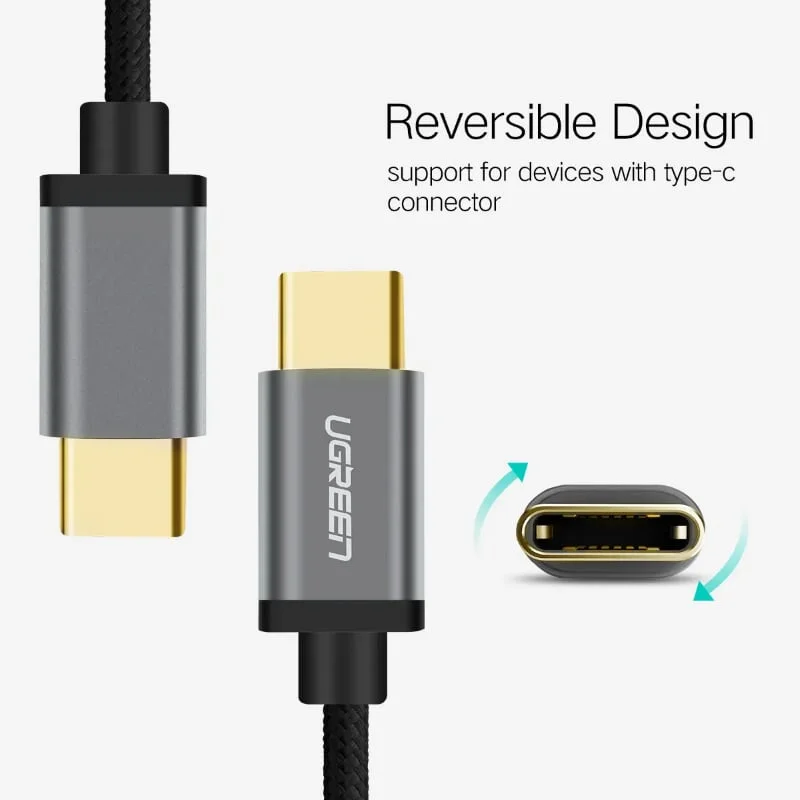 Ugreen 30880 1M 3A Màu Đen Cáp USB TypeC sang USB 2.0 Hỗ trợ sạc nhanh dây bên Nylon US174 — ảnh 7
