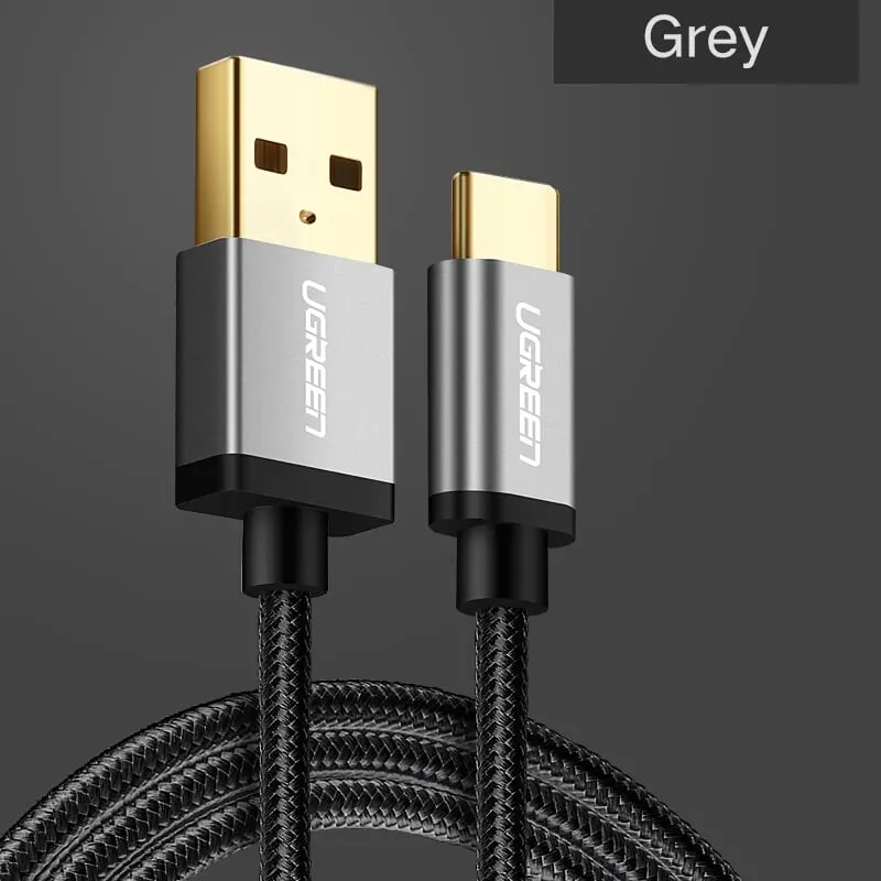 Ugreen 30883 3M 3A Màu Đen Cáp USB TypeC sang USB 2.0 Hỗ trợ sạc nhanh dây bên Nylon US174 — ảnh 2