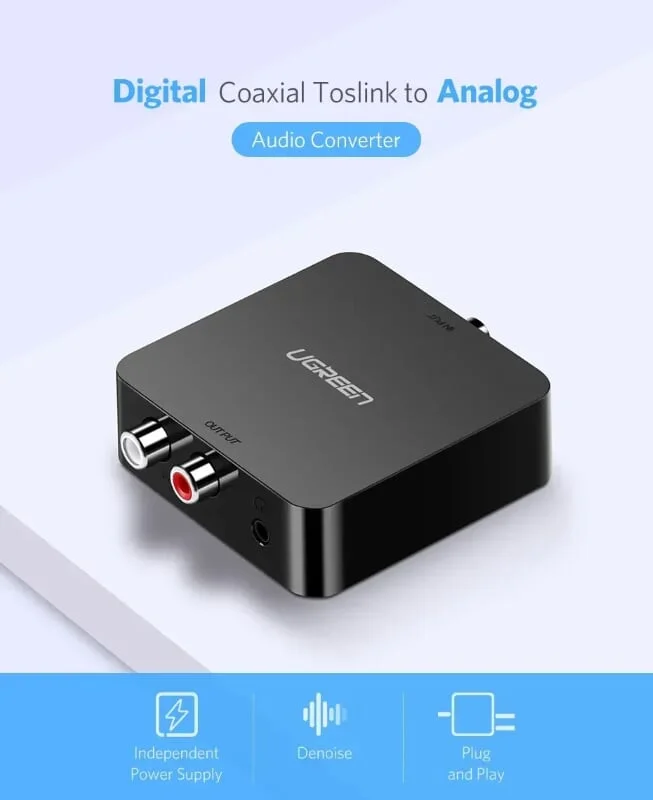 Ugreen 30909 Màu Đen Bộ chuyển đổi âm thanh Digital sang Analog UK Model — ảnh 9