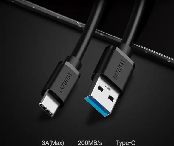 Ugreen 30934 1M màu Đen Dây USB 3.0 sang USB-C US184