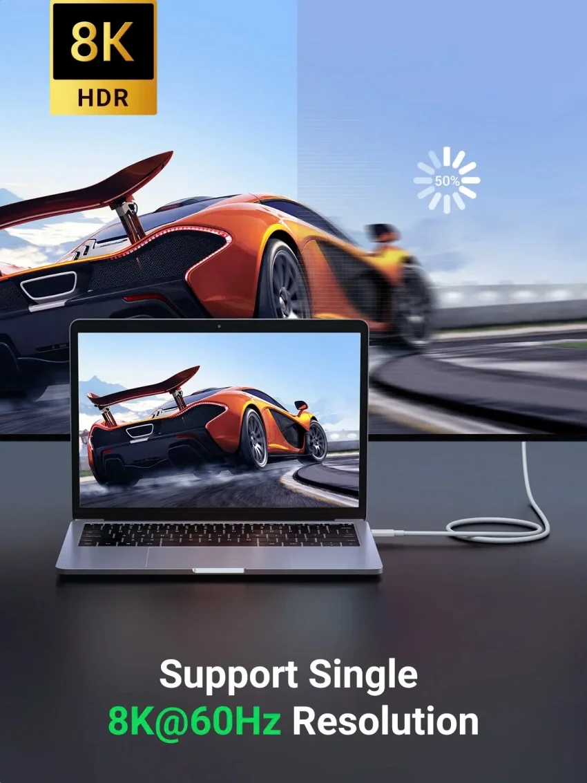 Ugreen 40113 0.8M 40Gbps 100W USB4.0 Màu Trắng Cáp USB-C Gen3 US506