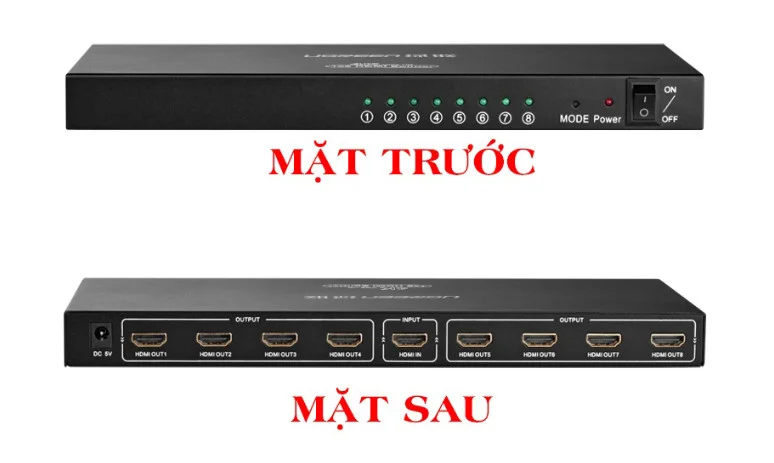 Ugreen 40203 Màu Đen Bộ chia HDMI 1 ra 8 hỗ trợ phân giải FULL HD 40203 — ảnh 2