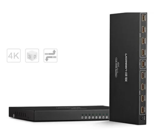 Ugreen 40203 Màu Đen Bộ chia HDMI 1 ra 8 hỗ trợ phân giải FULL HD 40203
