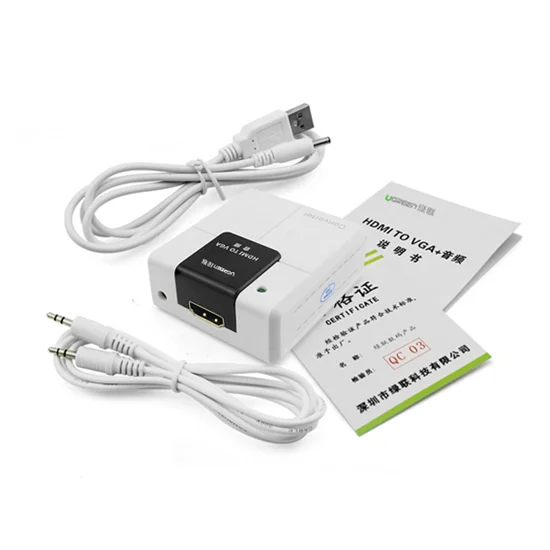 Ugreen 40209 Màu Trắng Bộ Chuyển Đổi Hdmi To Vga Có Audio 3.5Mm kèm dây cấp nguồn — ảnh 3