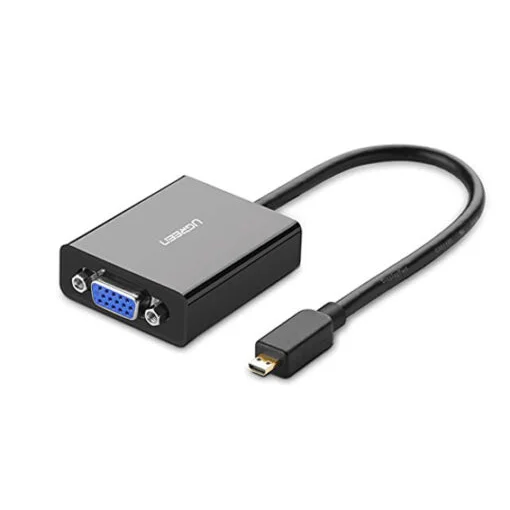 Ugreen 40268 15CM Màu Đen Bộ chuyển Micro HDMI sang VGA kém cổng âm thanh MM111