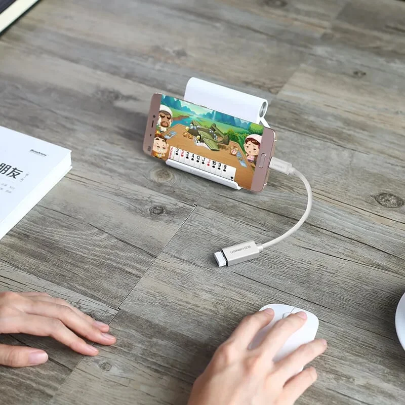 Ugreen 40325 15CM màu Trắng Cáp USB TypeC 2.0 OTG US203 — ảnh 2