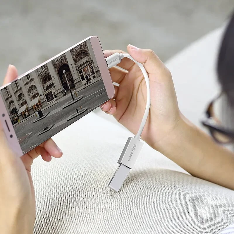 Ugreen 40325 15CM màu Trắng Cáp USB TypeC 2.0 OTG US203