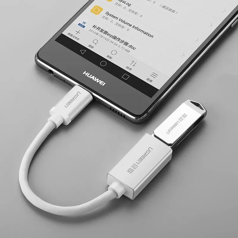 Ugreen 40325 15CM màu Trắng Cáp USB TypeC 2.0 OTG US203 — ảnh 5