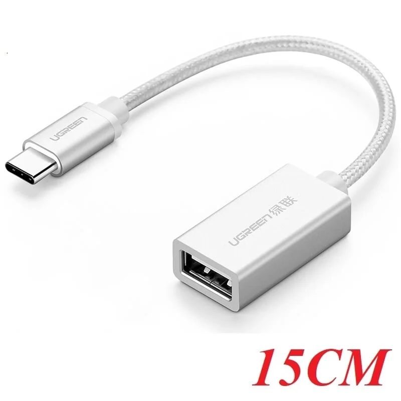 Ugreen 40325 15CM màu Trắng Cáp USB TypeC 2.0 OTG US203