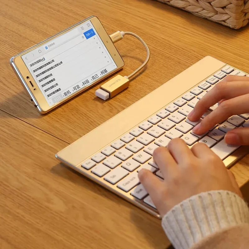 Ugreen 40328 15Cm màu Vàng Cáp USB TypeC 2.0 OTG US203