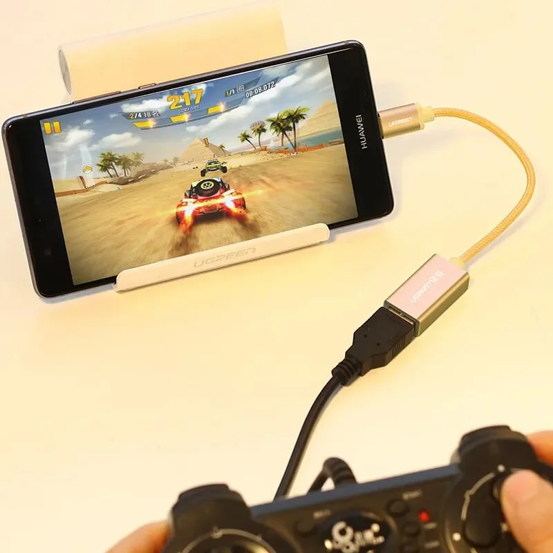 Ugreen 40328 15Cm màu Vàng Cáp USB TypeC 2.0 OTG US203
